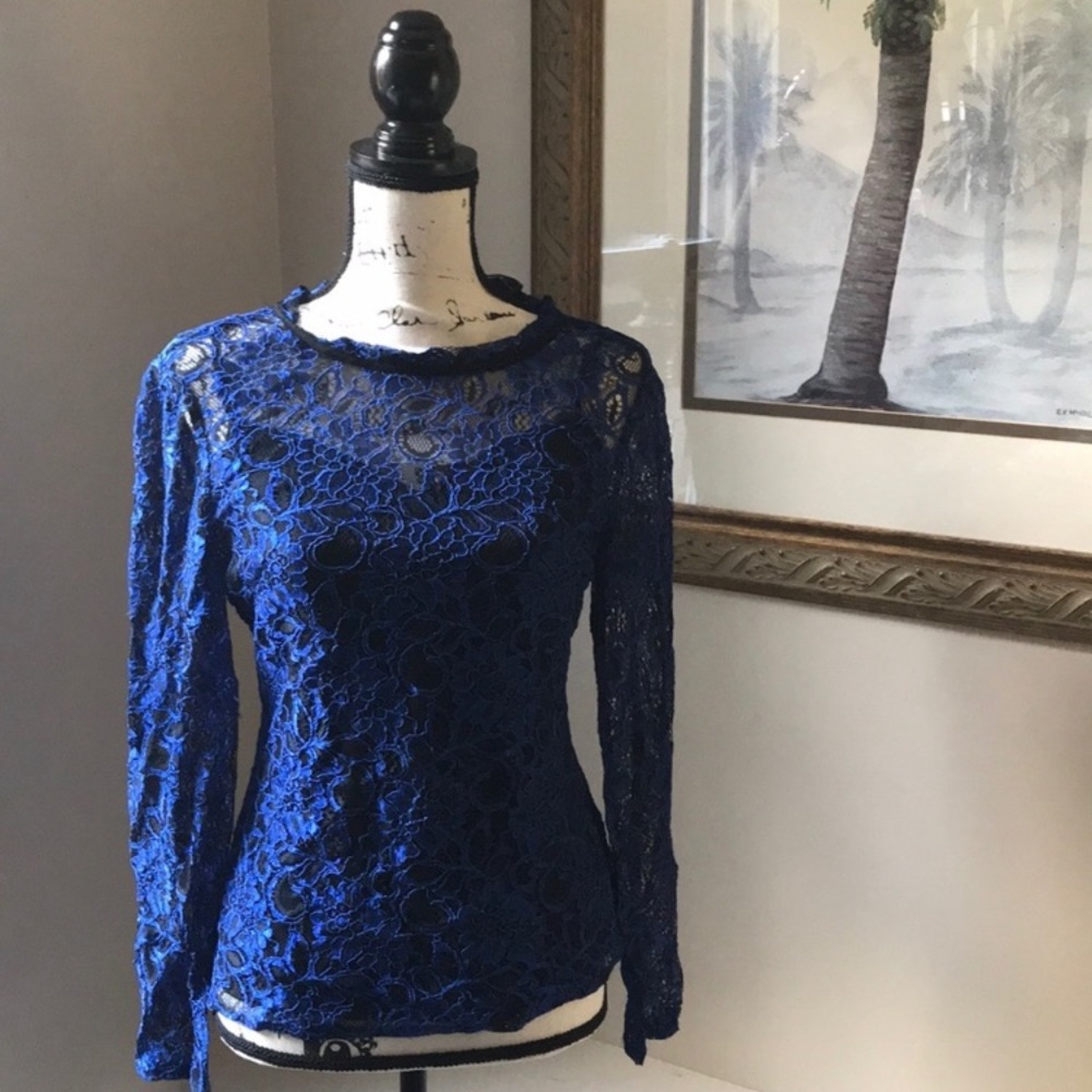 Ted Baker Blue Lace Top - Picture 3 of 6